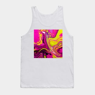 Lime Green and Pink Flow Art Tank Top